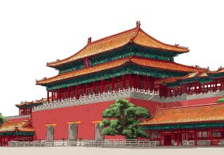 故宫神武门矢量插画
