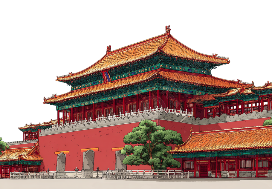 天安门透明背景插画