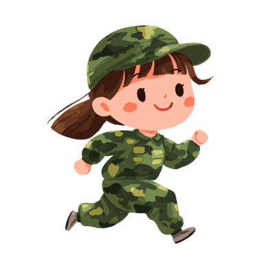 军训女孩矢量元素
