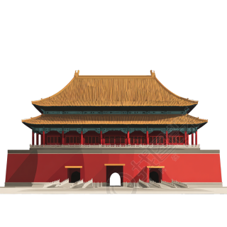 红墙紫禁城插画设计