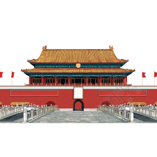 北京天安门广场建筑插画