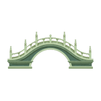 绿色桥梁图标插画