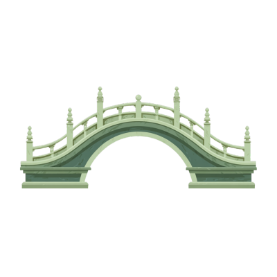 绿色桥梁图标插画