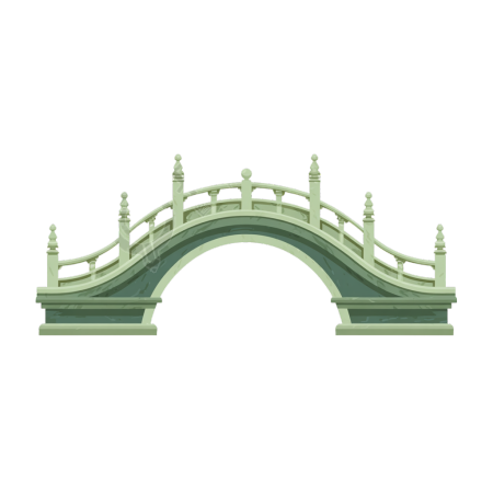 绿色桥梁图标插画