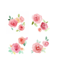 水彩玫瑰花图案