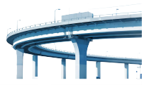 现代城市高架桥梁插画