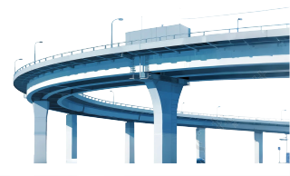 现代城市高架桥梁插画