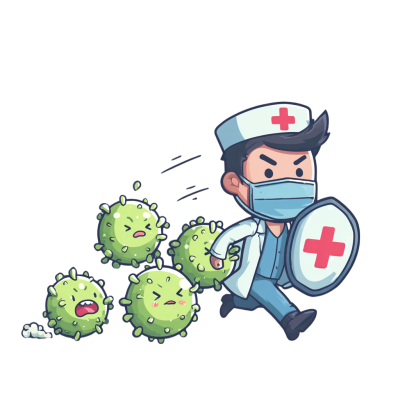卡通医生和病毒素材