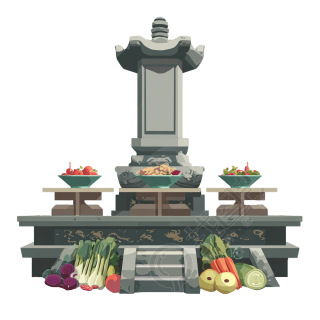 清新墓碑祭坛图案