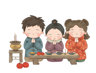 祖母新年祭拜