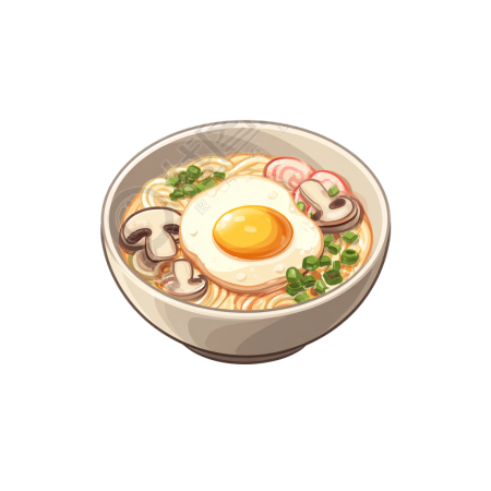 卡通午餐拉面插图