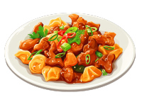 炒鸡炒饺子插画设计
