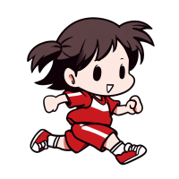 红衣跑步女孩PNG图素
