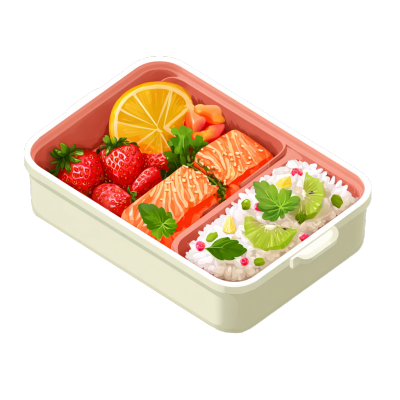 卡通午餐丰盛便当插图