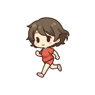 红色奔跑女孩PNG图形素材
