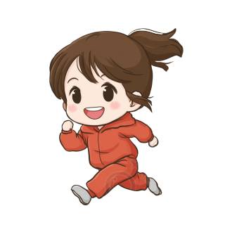 红色跑步服小女孩PNG图形素材