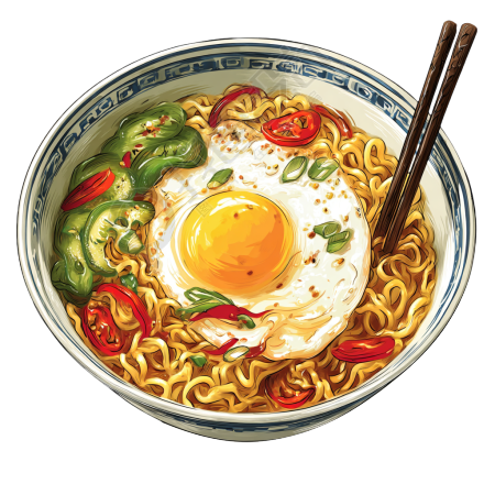 卡通午餐拉面素材