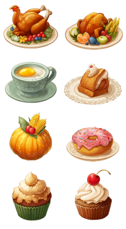 卡通午餐创意插图