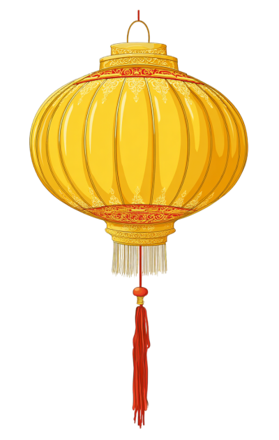 中元节黄色灯笼插图