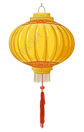 中元节黄色灯笼插图