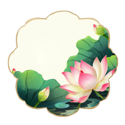 粉色荷花简约线条插图