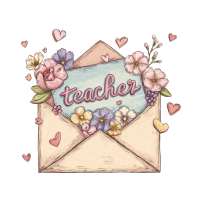 教师节鲜花信封插图