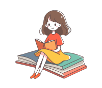 女孩读书商用插图