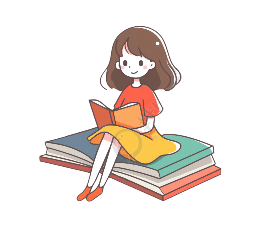 女孩读书商用插图