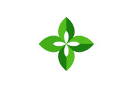 绿叶对称x形状logo设计
