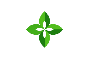 绿叶对称x形状logo设计