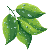 绿叶上的露水插画