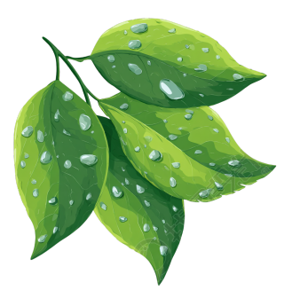 绿叶上的露水插画