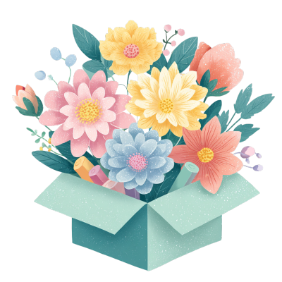 教师节鲜花花束商用插画