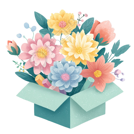 教师节鲜花花束商用插画