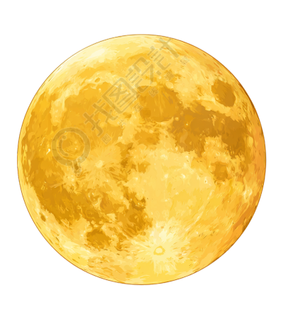 中秋节黄色满月插图