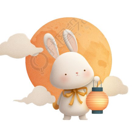 中秋节可爱兔子元素
