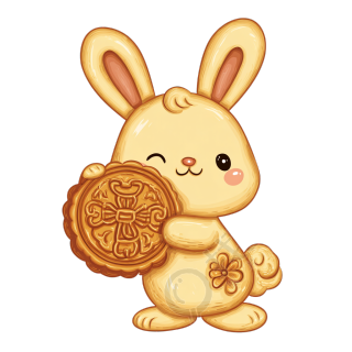 可爱兔子月饼插画