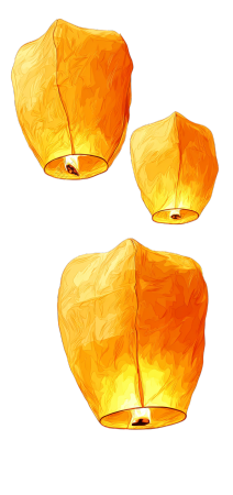 中秋节孔明灯插画