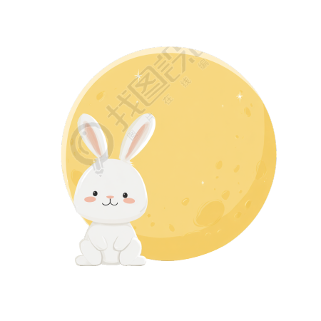 中秋节可爱兔子插图