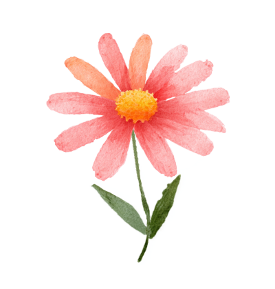 粉色花朵水彩风素材