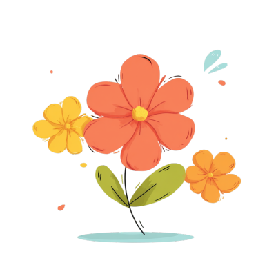 可爱花卉简约插画