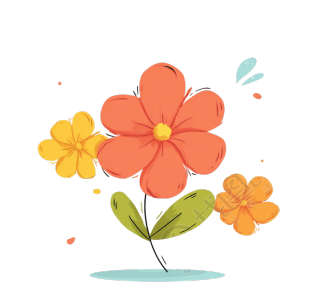 可爱花卉简约插画