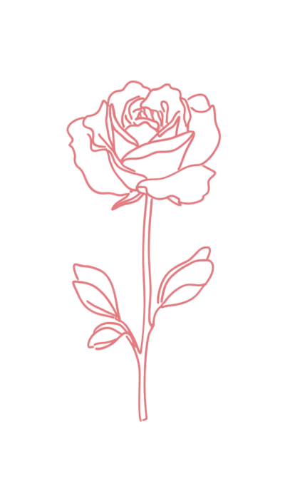 简约玫瑰线描元素