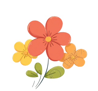 可爱花卉简约插图