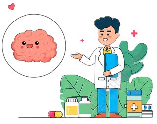 男医生医疗健康插画