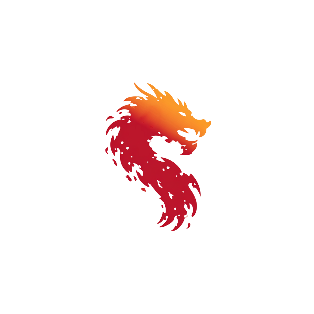 中国龙剪影国庆节插画