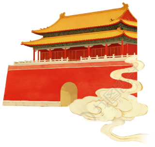古飞檐宫殿建筑PNG