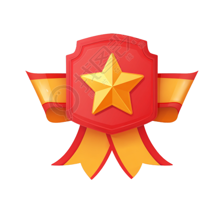 红丝带金星扁平插画