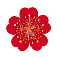 春节红花徽标