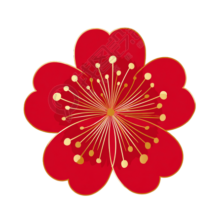 红色花朵创意设计元素